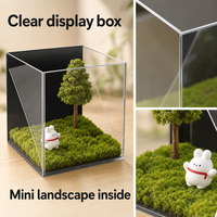 Boîte de présentation transparente en acrylique 3D pour projection holographique numérique de photos d'animaux de compagnie, souvenir commémoratif moderne, 165g, personnalisable, vente en gros