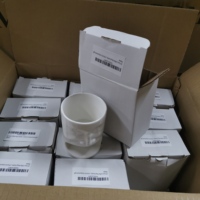 Mug à café en céramique personnalisé en forme de visage amusant avec couche de biscuits - Cadeau d'affaires en stock