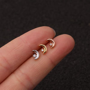 Anti-Allergique Cartilage Zircon Cz Pierre Chirurgical En Acier Inoxydable Minuscule Oreille Goujons Piercings Boucles D'oreilles Ensemble Pour Les Filles - Product Image 4