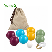 YumuQ – Ensemble de boules de pétanque souples de 90 mm pour l'extérieur, jeu de pelouse, boules de boccia en caoutchouc avec sac de transport pour jardin
