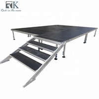 Scène de mariage événementielle, plateforme de scène en aluminium 4x8 pieds, podium mobile portable pour concert