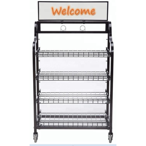 Siêu Thị Kim Loại 4 Tầng Bakery <span class=keywords><strong>Wire</strong></span> Store Phụ Kiện Thực Phẩm Đồ Uống Hiển Thị <span class=keywords><strong>Rack</strong></span> - Product Image 4