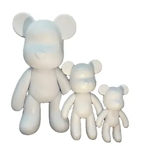 DIY绘画暴力熊娃娃熊砖手工流体绘画创意家居装饰手工制作娃娃雕像礼品玩具