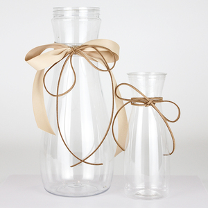 New Arrival PET Plastic Vase Small Transparent Flower Vase for Home Decor