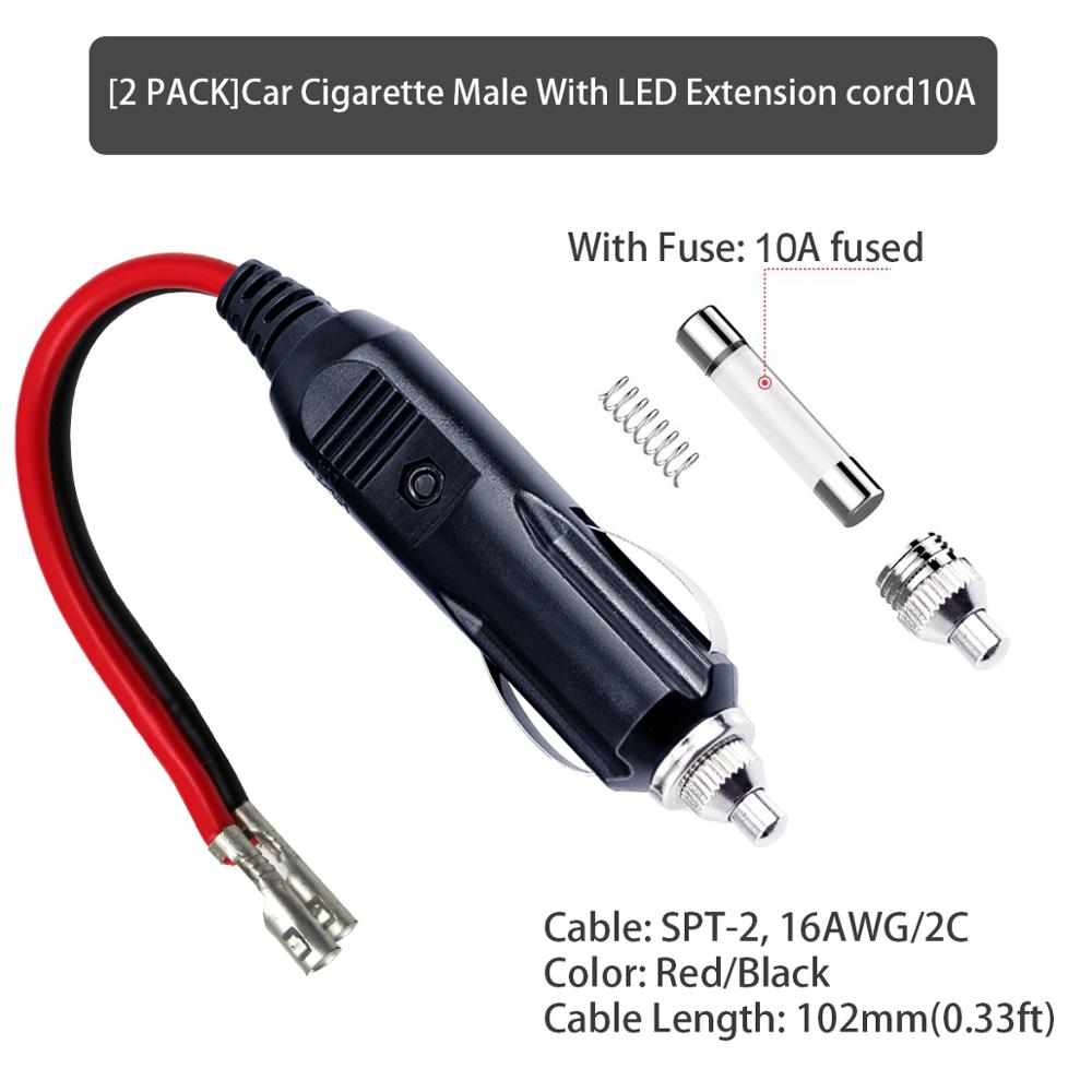 Car Male Cigarette Lighter Adapter