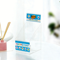 Boîte à stylos pliable transparente multi-usages en PET, emballage en plastique transparent pour marqueurs et crayons, matériaux recyclables pour étudiants, gaufrage