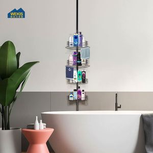 WEKIS - Estante de Ducha Telescópico Moderno de 4 Niveles, Expandible, de Acero Inoxidable, para Baño, Esquina, Duradero, para Uso en Hoteles y Exteriores - Product Image 6