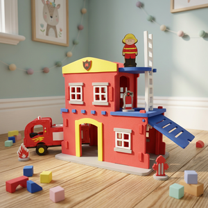 Juego de Estación de Bomberos, Bloques de Construcción de Espuma EVA, Juguete Educativo para Niños de 5 a 7 Años - Product Image 1
