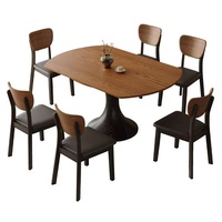 Table à manger extensible et pliable en bois massif moderne, mobilier écologique pour les petits espaces et les hôtels