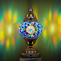Kit de lampe en mosaïque turque en verre artisanal de Marrakech, kit de bricolage pour lampe de table en mosaïque, kit d'artisanat pour la maison
