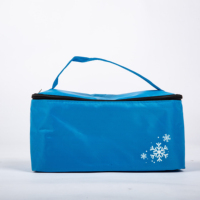 Sac isotherme portable personnalisé bleu et blanc avec impression de neige, imperméable, pour enfants et adultes