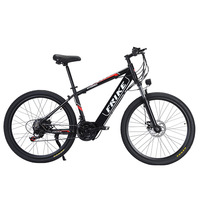 Vélo électrique VTT écologique à pneus larges de 26 pouces, moteur sans balais de 250 W, 21 vitesses, suspension avant, phare LED, autonomie de 60 km pour adultes