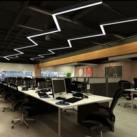 Suspension LED linéaire de forme triangulaire, lumière CCT réglable, moderne, directe et indirecte, luminaire suspendu de bureau