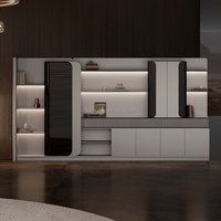 Bureau de direction ergonomique Zitai Premium moderne convertible en grain de bois brillant, écologique, avec armoire de rangement amovible
