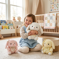 Robe en mousseline rose, poupée lapin en peluche, jouet lapin blanc mignon en forme de nœud, cadeau d'anniversaire pour filles