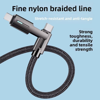 Kabel Pengisian Cepat 4-in-1 100W Tipe-C dengan Indikator Lampu, Bahan Zinc Alloy, Nylon, Konduktor Tembaga Murni untuk iPhone 14/15/16/17