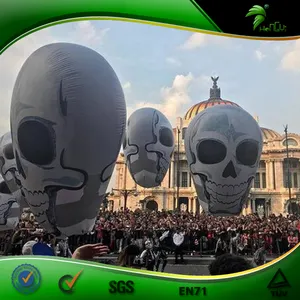 Giant Inflatable Skull Heads Inflatable 3 D Shape Helium Ballon Halloween Advertising Modeling