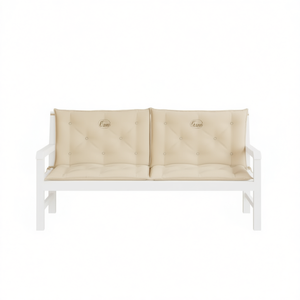 Coussins de banc de jardin Cani, beige, tissu Oxford matelassé, amovibles, lavables, rectangulaires, 100% fibre de polyester - Product Image 1