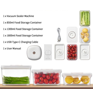 SJY-1212-74 4in1 High Borosilicate Glass <b>Vacuum</b> <b>Pump</b> Canister Set Injection Molded Square Design Airtight Fresh-keeping Food - Product Image 2