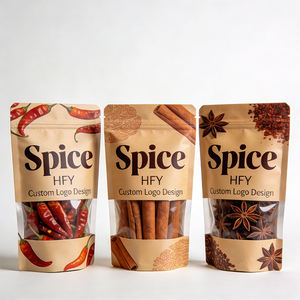 Sacs <span class=keywords><strong>d</strong></span>'emballage alimentaire à fermeture éclair avec fenêtre transparente pour <span class=keywords><strong>épices</strong></span> en poudre, impression personnalisée du logo - Product Image 4