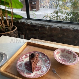 Wholesale Durable Classic Eco-Friendly Porcelain Dinnerware Set Plant Rose Pattern Low MOQ OEM Kitchen Tableware for Hotels - Product Image 3