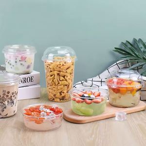 Tazones de Plástico Desechables Libres de BPA para Ensaladas, de 8oz a 32oz, Transparentes, de Grado Alimenticio, con Tapa para Llevar - Product Image 4