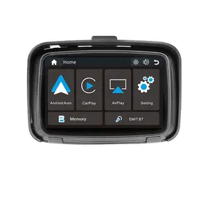 مشغل وسائط متعددة لاسلكي للدراجة النارية RICOEL مقاس 5 بوصات يعمل بنظام تشغيل أندرويد أوتوماتيكي، مشغل سيارة للدراجة النارية مزود بنظام تحديد المواقع GPS
