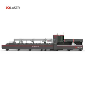 JQ الساخن بيع 6m 8m أوتوماتيكية بالكامل ثلاثة الطبطبات 350 مللي متر أنبوب قطع عالية الدقة التلقائي أنبوب حديد ليزر آلة قطع