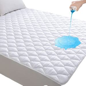 Protector de colchón <span class=keywords><strong>impermeable</strong></span>, suave, transpirable, Queen, almohadilla de colchón con bolsillo profundo, acolchado, alternativa, relleno de algodón hueco mate - Product Image 1