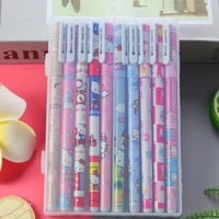 10 pièces/ensemble 0.38mm mignon dessin animé étudiant 10 couleurs Gel stylos ensemble Kawaii école papeterie fournitures Gel stylo ensemble