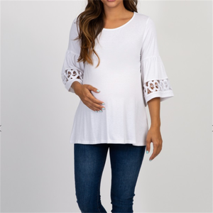 Canotta Premaman di Alta Qualità in 100% Cotone Ecologico a Maniche Corte con Imbottitura <span class=keywords><strong>per</strong></span> <span class=keywords><strong>Allattamento</strong></span> - Product Image 1