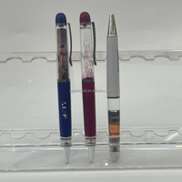 Stylo bille liquide flottant personnalisé avec logo, publicitaire, en feuille de PVC, avec image de bateau en mouvement, souvenirs, pour affaires, religion, personnalisable