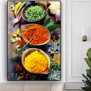 <span class=keywords><strong>Cucina</strong></span> tela pittura grani spezie cucchiaio verdura cibo frutta stampa <span class=keywords><strong>Poster</strong></span> Cuadros Wall Art per soggiorno decorazioni per la casa - Product Image 3