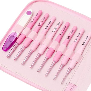 ชุดเข็มโครเชต์สีชมพู 8 ชิ้น ด้ามจับนุ่มสบายตามหลักสรีรศาสตร์ เหมาะสำหรับผู้เริ่มต้นและผู้ที่รักการถักโครเชต์ที่มีประสบการณ์ - Product Image 6