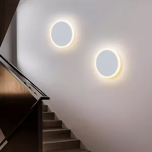 Современный перезаряжаемый настенный светильник круглой формы в скандинавском стиле для дома, спальни, офиса, отеля, светодиодный настенный светильник