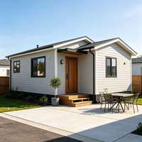 Maison mobile préfabriquée à un étage en acier léger, maison modulaire à panneaux sandwich en acier, alimentée à l'énergie solaire, cabane moderne portable avec chambre