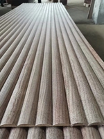 Panneau de vague en MDF de placage de bois pour le panneau mural cannelé flexible flexible décoratif de mur bouclé pliable