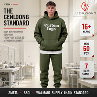 Sweat-shirt à capuche en coton polyester Cenloong 430 g/m², logo personnalisé, coupe ample, pour homme, hiver, vente en gros