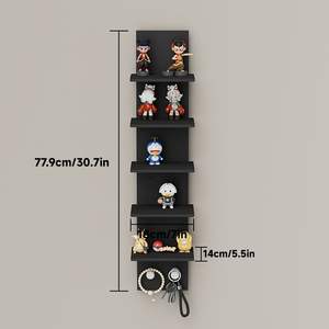 Étagère murale moderne à 5 niveaux, colonnes verticales flottantes pour chambres, salles de bain, cuisines, étagères flottantes décoratives - Product Image 2