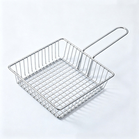 Nouveau panier à frites en fer avec poignée, mini passoire créative en maille pour la présentation des aliments sur le bureau