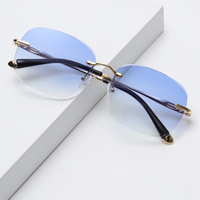 Lunettes de soleil géométriques de luxe sans monture, protection UV, modèle 111, pour femmes et hommes, idéales pour les voyages et les activités de plein air, certifiées CE - Grande Vente
