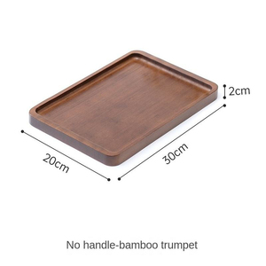 Bamboo dining <b>plate</b> with golden handle, breakfast coffee table, dinner and kitchen bar decoration tray - Product Image 6