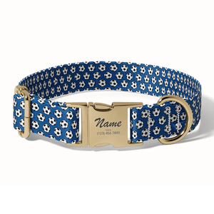 Premium Heavy Duty Zachte Verstelbare Nylon Hondentuig en -riem met Voetbalthema, Gevoerd, Matchend Set - Product Image 3