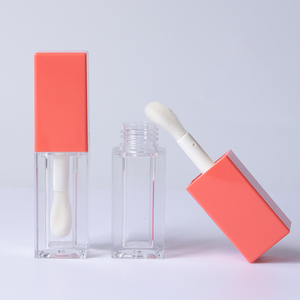 Tubes de gloss à lèvres vides en plastique transparent de 5 ml, couleur orange, de grande taille, de haute qualité, avec logo personnalisé - Product Image 2