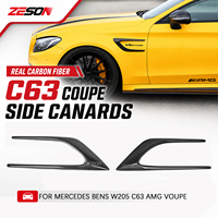 ZESON Garniture de ventilation de garde-boue avant en fibre de carbone véritable pour Mercedes-Benz Classe C C63 AMG Coupé W205 C205 2015-2020
