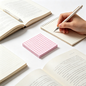 Pink Checkered Memo Pad 3x3 Inch Colorful Sticky <b>Notes</b> for Students and Office Use - Product Image 5