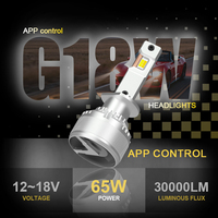 Kit de phares LED G18W H1 Gview Smart APP Control 130W 30000LM avec système de refroidissement par tube thermique en cuivre et ventilateur, éclairage lumineux 6000K