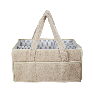 Venta al por mayor, venta directa personalizada, <span class=keywords><strong>precio</strong></span> razonable, organizador de terciopelo de peluche, bolsa de forro de puntos pequeños, pañal de guardería, <span class=keywords><strong>Caddy</strong></span> de pañales - Product Image 2