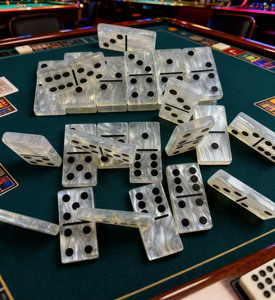 Wholesale Customized Double-Layer 6-Piece Multi-Pack Acrylic <strong>Dominoes</strong> Set Polychrome Marble Pattern Customizable - Product Image 4