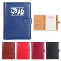 Carpeta Portafolio de Cuero Personalizada para Promociones, Carpeta de Anillas A5 con Cubierta de Cuero PU para Negocios